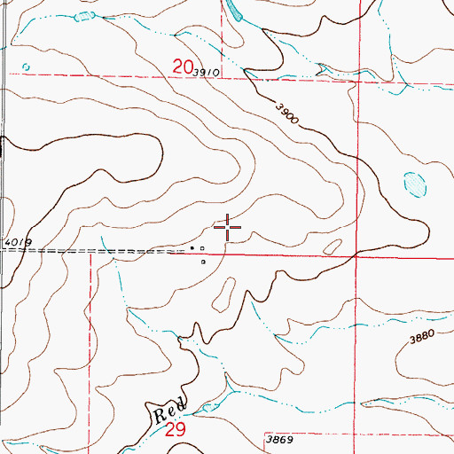 Topographic Map of 37N05W20DC__01 Well, MT
