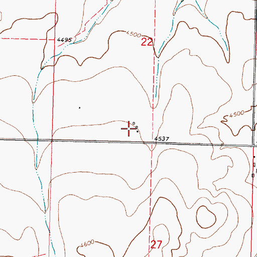 Topographic Map of 37N11W22CDDC01 Well, MT