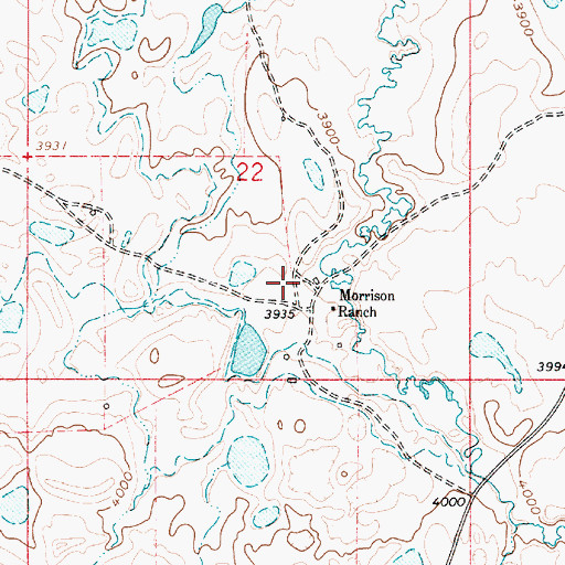 Topographic Map of 37N04E22DCAB01 Well, MT