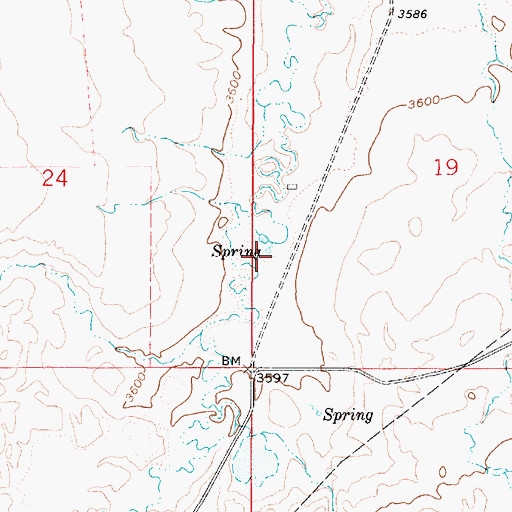Topographic Map of 37N03E19CBCC01 Well, MT
