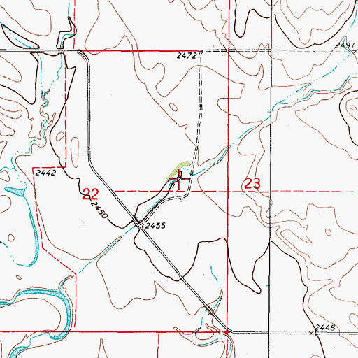 Topographic Map of 37N46E22ADCD01 Well, MT