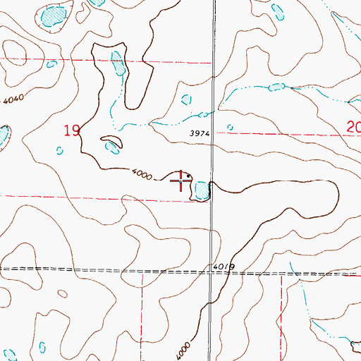 Topographic Map of 37N05W19DA__01 Well, MT