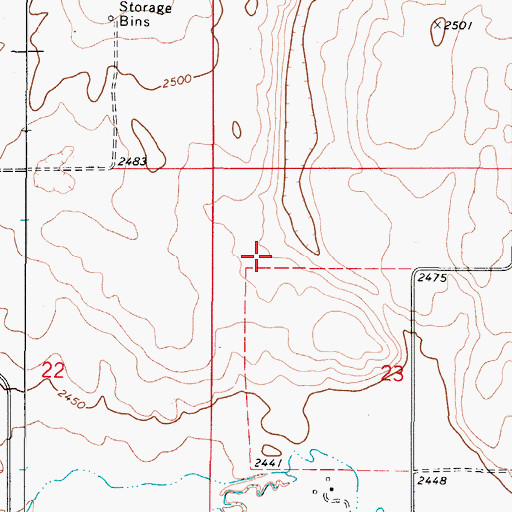 Topographic Map of 37N48E23BBDC01 Well, MT