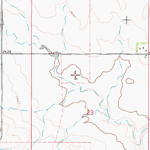 Topographic Map of 37N50E23BADC01 Well, MT