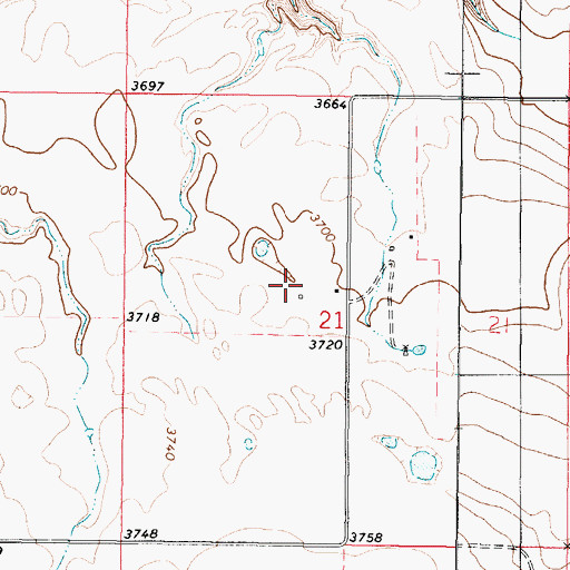Topographic Map of 37N03W21BD__02 Well, MT