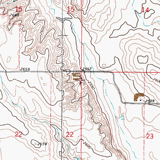 Topographic Map of 37N47E23BBBC01 Well, MT