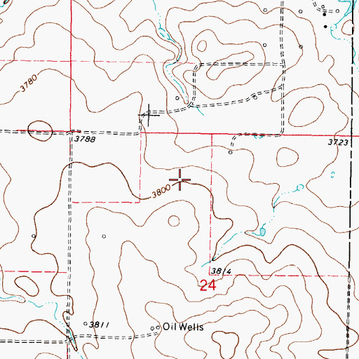 Topographic Map of 37N05W24BA__01 Well, MT