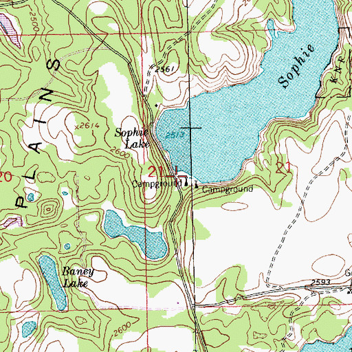 Topographic Map of 37N27W21CBAB01 Well, MT