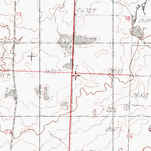 Topographic Map of 37N32E19AAA_01 Well, MT