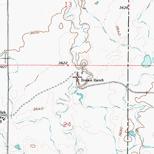 Topographic Map of 37N03E24ABBD02 Well, MT