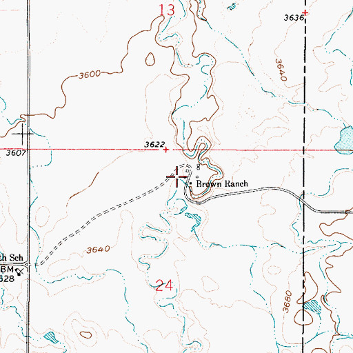 Topographic Map of 37N03E24ABBD01 Well, MT