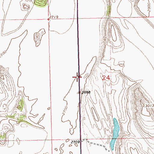Topographic Map of 37N27W24BDCC01 Well, MT