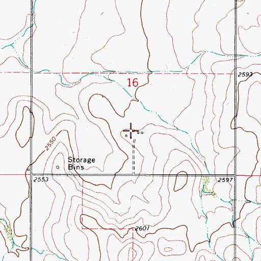 Topographic Map of 37N49E16CDAA01 Well, MT