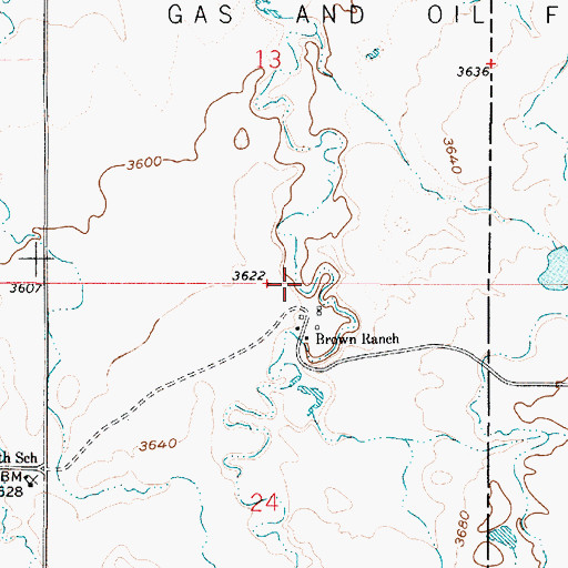 Topographic Map of 37N03E24ABBB01 Well, MT