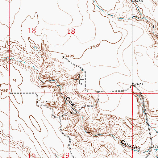 Topographic Map of 37N06E18DCCA01 Well, MT