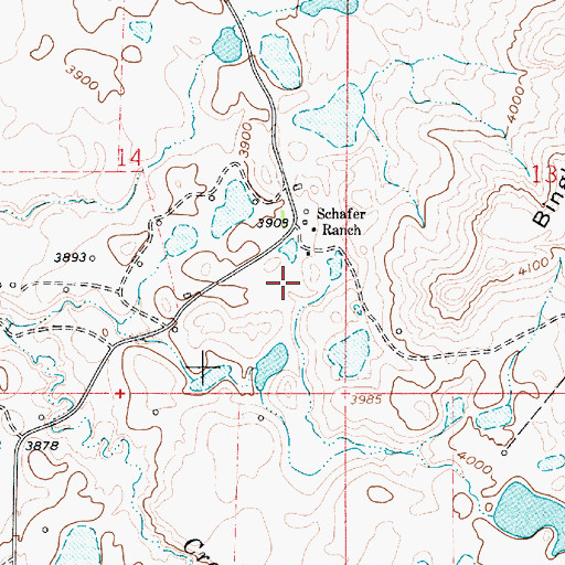 Topographic Map of 37N04E14DDAB01 Well, MT