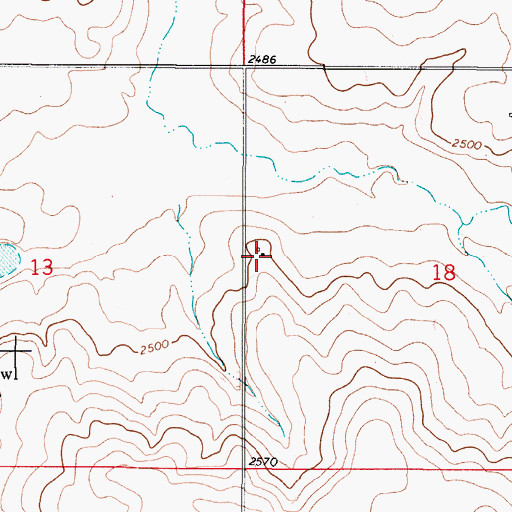 Topographic Map of 37N49E18BCCC01 Well, MT