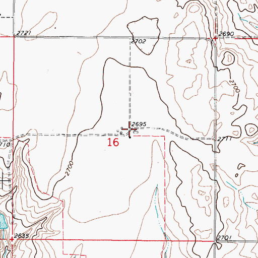 Topographic Map of 37N47E16ACCD01 Well, MT