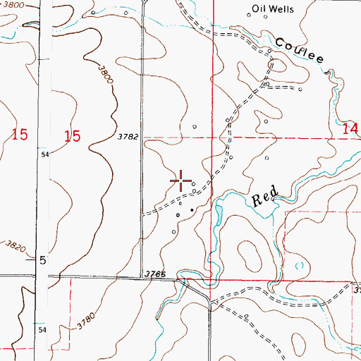 Topographic Map of 37N05W15DA__01 Well, MT