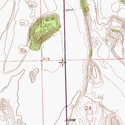 Topographic Map of 37N27W24BABB01 Well, MT