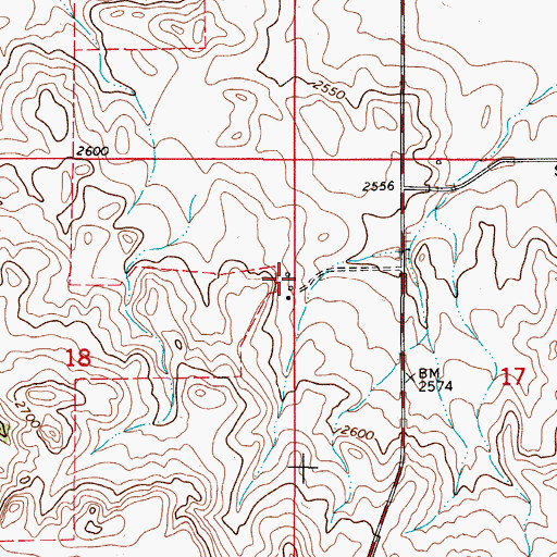 Topographic Map of 37N50E18ADAA01 Well, MT