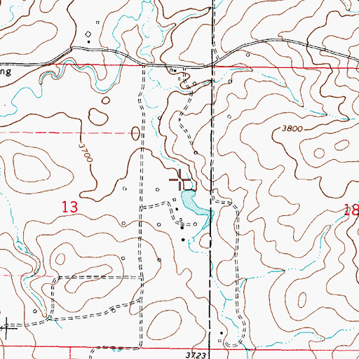 Topographic Map of 37N05W13AD__01 Well, MT