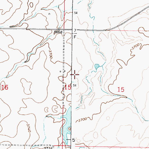 Topographic Map of 37N04W15BC__01 Well, MT