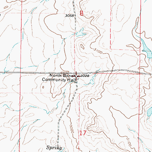 Topographic Map of 37N42E17BAAA01 Well, MT
