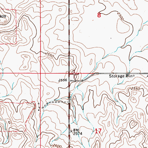 Topographic Map of 37N50E17BABA01 Well, MT