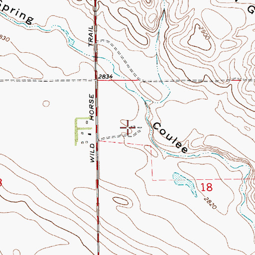 Topographic Map of 37N12E18BBDD01 Well, MT