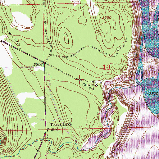 Topographic Map of 37N28W13CABB01 Well, MT