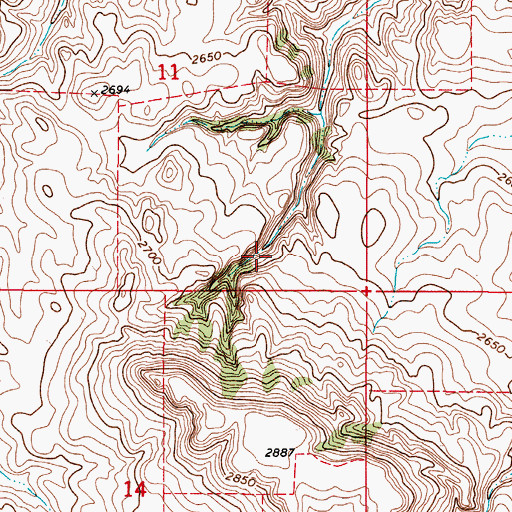 Topographic Map of 37N49E11DCDA01 Well, MT