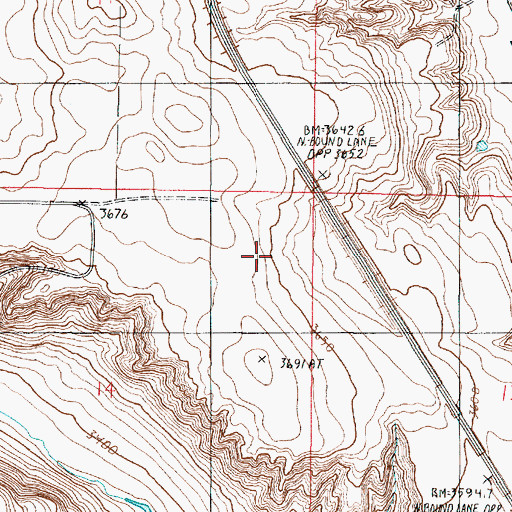 Topographic Map of 37N03W14AA__01 Well, MT