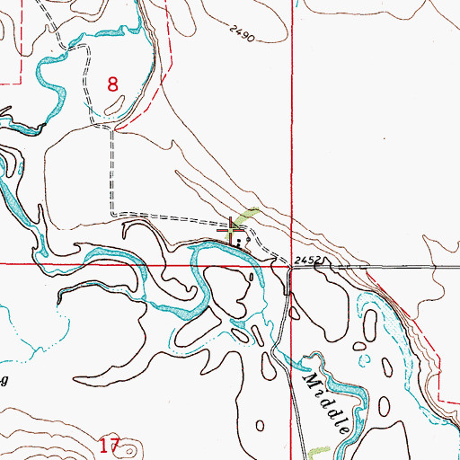 Topographic Map of 37N46E08DDCA01 Well, MT