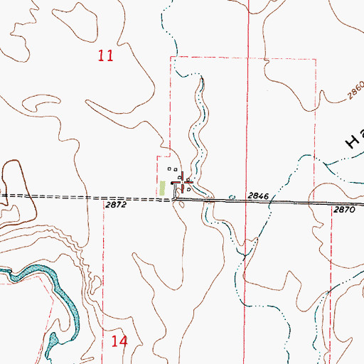 Topographic Map of 37N41E11DDCC01 Well, MT