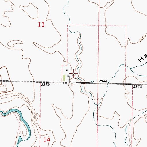Topographic Map of 37N41E11DDCB01 Well, MT