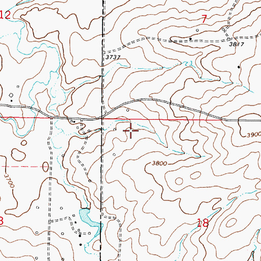 Topographic Map of 37N04W18BBAC01 Well, MT