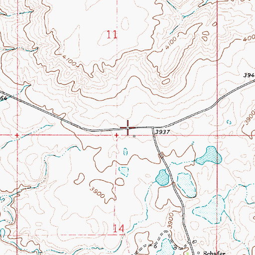 Topographic Map of 37N04E11DCCD01 Well, MT