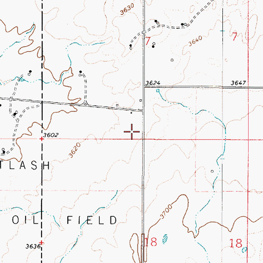 Topographic Map of 37N04E07CDDD01 Well, MT