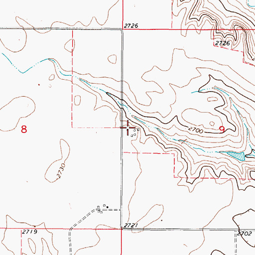 Topographic Map of 37N47E09CBBB01 Well, MT