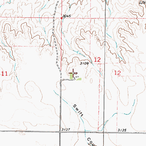 Topographic Map of 37N42E12CBBA03 Well, MT