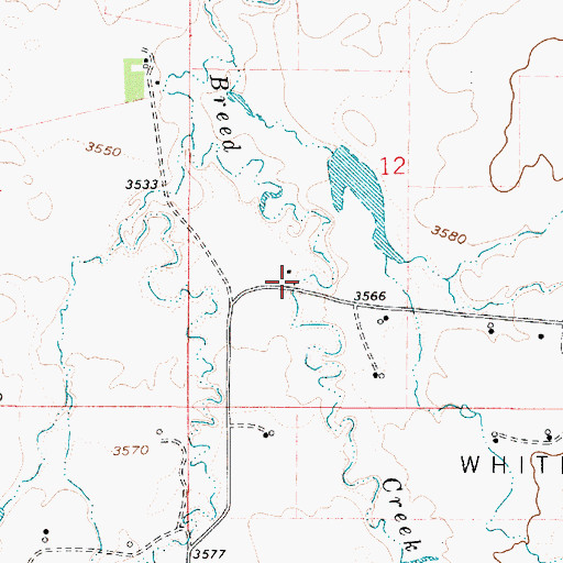 Topographic Map of 37N03E12CBDD01 Well, MT