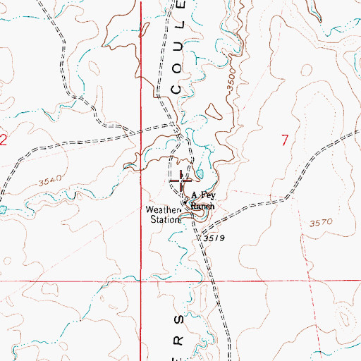 Topographic Map of 37N03E07CBAC02 Well, MT