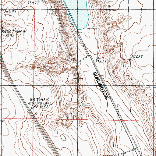 Topographic Map of 37N03W12CA__01 Well, MT