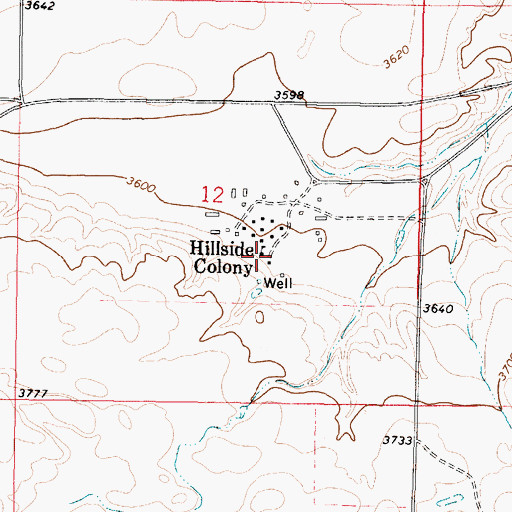 Topographic Map of 37N04W12DB__01 Well, MT