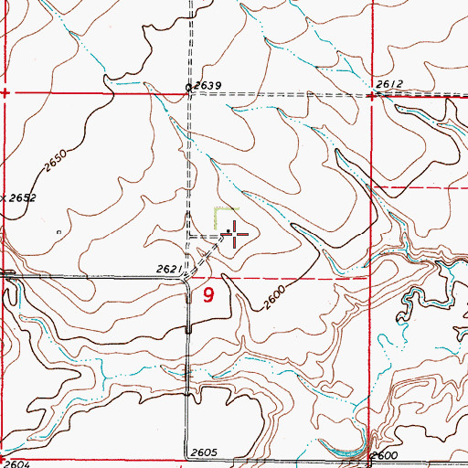 Topographic Map of 37N45E09ACDB01 Well, MT