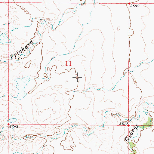 Topographic Map of 37N02E11DBBD01 Well, MT