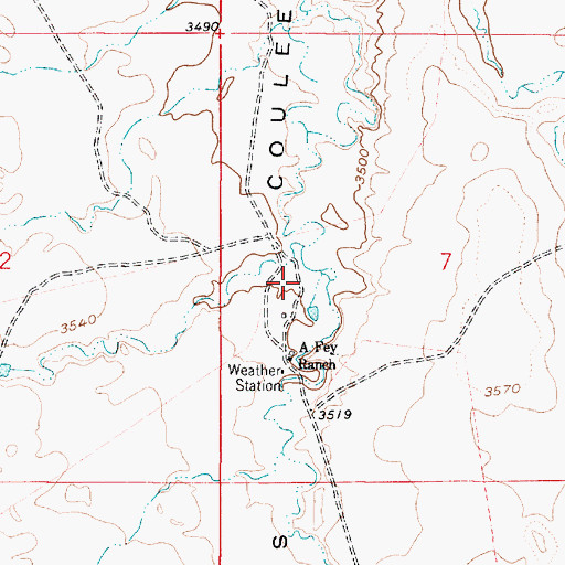 Topographic Map of 37N03E07CBAC01 Well, MT
