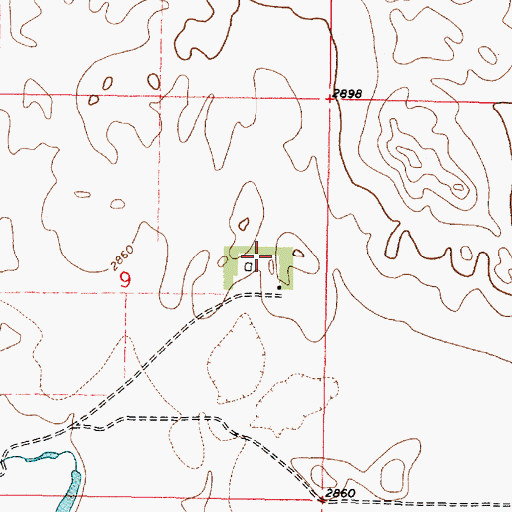 Topographic Map of 37N41E09ADCA01 Well, MT