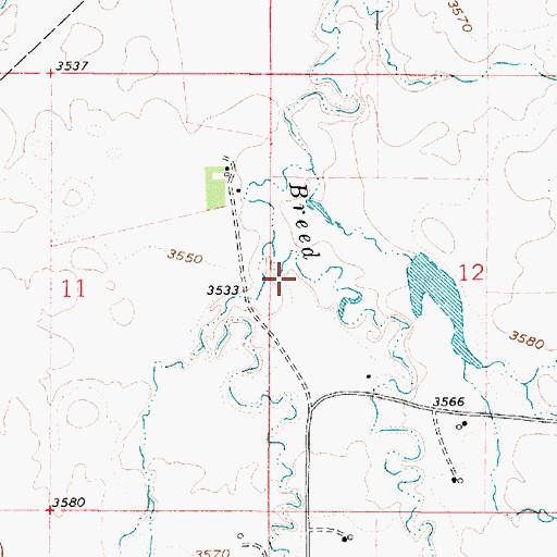 Topographic Map of 37N03E12BCDC01 Well, MT